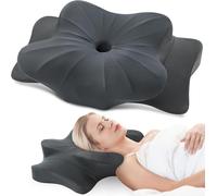 DONAMA Cuscino cervicale ergonomico per dormire, sfoderabile e lavabile Grigio scuro 63x38x14 cm