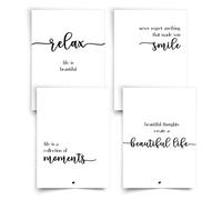 Donari® Set di cartoline in formato DIN A6 • Cartoline con belle scritte in elegante nero e bianco • Stile di vita (Beautiful)