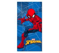 DONATELLA M308b Cotone, Piscina, Asciugamano, Stampa, 70 x 140, Spiderman Blu, 070x140 cm. Unisex-Bambini e Ragazzi