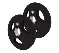 Donatif Dischi in ghisa per bilanciere olimpico foro 50 mm, 2 Dischi palestra gommati tolleranza +/- 1%, Disco per bilanciere 2-25 kg (2,5 KG, Rotondo)