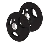 Donatif Dischi in ghisa per bilanciere olimpico foro 50 mm, 2 Dischi palestra gommati tolleranza +/- 1%, Disco per bilanciere 2-25 kg (20 KG, Rotondo)