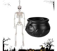 Donatore di snack-snack di Halloween Sweetness, titolare del dolcetto festivo | Candy Bucket in the Witch Kettle Style, decorazione per feste di case infestate, ciotola di servizio spelu