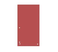 DONAU 100 divisori in cartoncino riciclato da 190 g/m², colore: rosso, 1/3 formato A4, 4 fori, 23,5 x 10,5 cm, divisori perforati, divisori per cartelle, prodotti in UE
