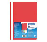 Donau 1702001PL-04 - Cartellina Portadocumenti in plastica A4, in Pellicola Ecologica di Polipropilene, 120/180 µm, con Copertina Trasparente, per Ufficio e Scuola, capacità: Circa 200 Fogli, 10