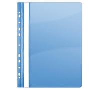 DONAU 1704001PL-10 - Cartellina in plastica, formato A4, in plastica resistente, con copertina trasparente, per ufficio e scuola, foratura europea, confezione da 10 pezzi, colore: blu