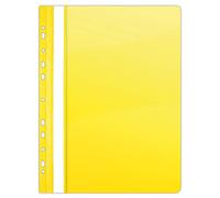 DONAU 1704001PL-11 - Cartella portadocumenti in plastica perforata, formato A4, colore: giallo, trasparente, in PVC resistente, con copertina rigida trasparente, per ufficio e scuola, confezione da 10