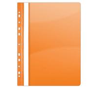 DONAU 1704001PL-12 - Cartellina in plastica, formato A4, in plastica resistente, con copertina trasparente, per ufficio e scuola, foratura europea, confezione da 10 pezzi, colore: arancione