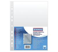 DONAU 1773910PL-00 - Buste trasparenti forate per documenti e documenti, formato DIN A4, in polipropilene trasparente, 75 micron/μm, 10 pezzi
