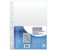 DONAU 1774925PL-00 - Buste trasparenti forate, in plastica per documenti, documenti, documenti, documenti, documenti, cartelle, formato DIN A4, trasparente, 40 micron/µm, 25 pezzi