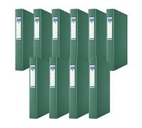 DONAU 3734001PL-06 - Raccoglitore ad anelli 2D, 25 mm, formato DIN A4, in cartone spesso 1,9 mm, con Eco PP 100µ, confezione da 10 pezzi, colore: Verde