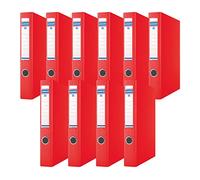 DONAU 3934001PL-04 raccoglitore ad anelli/rosso, meccanismo a 4 anelli a D, 30 mm, formato DIN A4, cartone/plastica, in cartone spesso 1,9 mm, con PP 100µ, confezione da 10 pezzi
