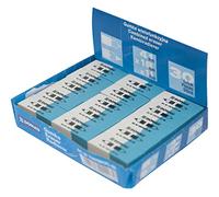 DONAU 7307001PL-99 - Gomme da cancellare, 30 pezzi, colore: Bianco/Blu/Gomma di alta qualità, utilizzabile su entrambi i lati, 41 x 18 x 11 mm