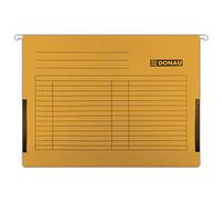 DONAU 7420905-12 - Borsa sospesa con rane di lino, in cartone riciclato da 230 g/mq, per DIN A4, colore: arancione, confezione da 5 pezzi