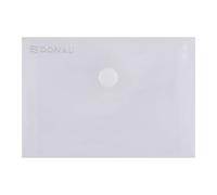 DONAU Cartellina con chiusura a scatto, PP A7, 180 micron, trasparente, tipo di busta/tipo con blocco a scatto, indice n.a. / materiale -Pp/colore-trasparente/formato A7/spessore [mm]-180µm