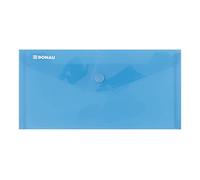 DONAU Cartellina con chiusura a scatto PP DL 180 micron blu/tipo busta/tipo con blocco a scatto, indice -N.a. / materiale -Pp/colore-blu/formato DL/spessore [mm]-180µm / dimensioni (mm)-225 x 126