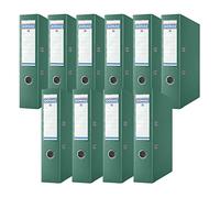 DONAU Cartelline ad anelli di alta qualità, formato DIN A4, 7,5 cm, 10 pezzi, con copertina in plastica, colore: verde