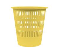 DONAU D307-11 - Cestino per la carta straccia, 12 litri, colore giallo pastello, in plastica, per ufficio, cucina, stabile, prodotto ecologico in PP, resistente agli strappi, confezione da 1