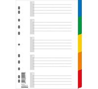 DONAU Divisori in PP colorato resistente DIN A4 225 x 297 mm 11 fori per l'organizzazione di raccoglitori in ufficio