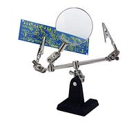 Donau Elektronik HH2 Helping Hand con Luce a LED con Lente d'Ingrandimento, Multicolore