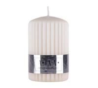 DONAU HOME Candela a forma di colonna Alva/candela di paraffina, 60 x 90 mm/bianco crema/per decorazione/candele scanalate/candele da tavola per decorare il soggiorno, il bagno, 25 ore di durata