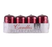 DONAU HOME Candela Colonna/Vernice Avvento/Candela di paraffina/50 x 80 mm/ 4 pezzi/perla bianca/candela pilastro rustica/candele decorative candela di cera/decorazione per la decorazione