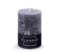 DONAU HOME Candela rustica a pilastro, color tortora, grafite, 1 pezzo, 10 x 7 cm, non profumata, per decorare il soggiorno, il bagno, 49 ore, durata di combustione/decorazione candela di cera/Nordic