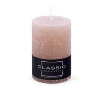 DONAU HOME Candela rustica a pilastro, rosa cipria, 1 pezzo, 10 x 7 cm, non profumata, per decorare il soggiorno, il bagno, 49 ore, durata di combustione/decorazione candela di cera/Nordic Ambiance