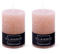 DONAU HOME Candela rustica a pilastro, rosa cipria, 1 pezzo, 10 x 7 cm, non profumata, per decorare il soggiorno, il bagno, 49 ore, durata di combustione/decorazione candela di cera/Nordic Ambiance