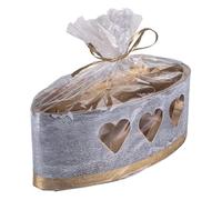 DONAU HOME Lanterna ovale Golden Heart/270 x 95 mm/grafite/1 pezzo/per decorazione in soggiorno, bagno, candele di cera/paraffina