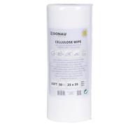 DONAU HOME Panno con 50% di cellulosa/panno di alta qualità/salviette domestiche/strofinaccio/asciugato/bagnato/senza strisce, universale/rotolo/25 x 39 cm/50 pezzi - 1 rotolo/bianco
