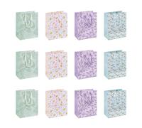 DONAU HOME Sacchetti da regalo/confezione da 12 pezzi /18x23x10 cm/Borsa regalo/Laminata//Tutto l'anno/Vari motivi/Infrangibile/Elegante/Con manico/Regalo/Souvenir/Mix di colori