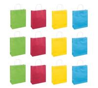 DONAU HOME Sacchetti da regalo/confezione da 12 pezzi/ 25 x 30 x 10 cm/monocromatica/carta Kraft/manico ritorto/regalo/ogni occasione/pensiero/tinta unita/mix di colori
