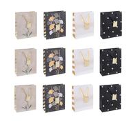 DONAU HOME Sacchetti da regalo/confezione da 12 pezzi/laminato, 25 x 30 x 10 cm, per tutto l'anno, Diversi motivi, infrangibili, eleganti, con manici, regalo, pensierino, celebrazionepezzi
