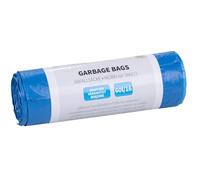 DONAU HOME Sacchi della spazzatura da 60 l - 16 pezzi/blu/LDHD/per rifiuti/materiale flessibile, resistenti agli strappi, per casa, ufficio, azienda/forte/annodati/spessore della pellicola: 16 µm