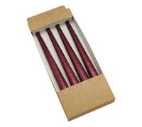 DONAU HOME SET Candele affusolate, Candele da tavolo ROMA, 4 pezzi, Ø 2,2 × 24 cm, Rosso Borgogna, Rustico, per decorare soggiorno e bagno