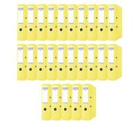 DONAU Master - Raccoglitore largo, confezione da 25 pezzi, formato DIN A4, 7,5 cm, 25 pezzi/giallo/rivestimento in plastica PP/carton, cartelle per ufficio, raccoglitori ad anelli, punto verde