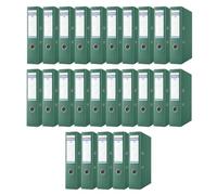DONAU Master - Raccoglitore largo, confezione da 25 pezzi, formato DIN A4, 7,5 cm, 25 pezzi/verde con rivestimento in plastica PP/carton, cartelle per ufficio, raccoglitori ad anelli, punto verde