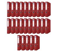 DONAU Master - Raccoglitore sottile, confezione da 25 pezzi, formato DIN A4, 5 cm, 25 pezzi, colore bordeaux/rivestimento in plastica, PP/carton, cartelle per ufficio, raccoglitori ad anelli, punto