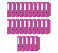 DONAU Master - Raccoglitore sottile, confezione da 25 pezzi, formato DIN A4, 5 cm, 25 pezzi/rosa con rivestimento in plastica PP/carton, cartelle per ufficio, a pois verdi