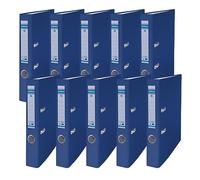 Donau Master - Raccoglitore sottile FSC/DIN A4 / 5 cm - 50 mm / 10 pezzi/blu navy/rivestimento in plastica PP/carton, cartelle per ufficio, raccoglitori a fessure, a pois verdi