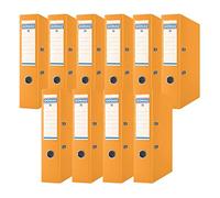 Donau Raccoglitore a leva, 10 pezzi, formato DIN A4, 7,5 cm, 10 pezzi, arancione, copertina in plastica PP