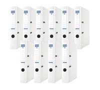 Donau - Raccoglitore a leva, sottile, 10 pezzi, formato DIN A4, 5 cm, 10 pezzi, colore: bianco