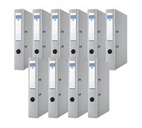 Donau - Raccoglitore a leva, sottile, 10 pezzi, formato DIN A4, 5 cm, 10 pezzi, copertina in plastica, colore: grigio