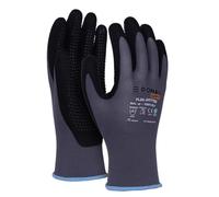DONAU SAFETY Guanti da lavoro Flex-Dotted con pomelli antiscivolo/Taglia 09/L, 1 paio/Grigio-Nero/Guanti per montaggio meccanico/Rivestiti in nitrile, leggermente resistenti all'olio, nylon