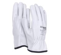 DONAU SAFETY Guanti da lavoro premium Driver in pelle bovina/1 paio/taglia 11/XXL/bianco/guanti in pelle con polsino elastico/guanti di montaggio/guanti/guanti protettivi