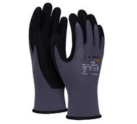 DONAU SAFETY Guanti Flex Guanti da lavoro/Taglia 10/XL, 1 paio/Grigio/Nero/Meccanico Guanti di Montaggio/Nitrile Rivestito Leggermente Resistente all'olio, Guanti di Protezione in Nylon per Lavoro