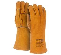 DONAU SAFETY Schweißerhandschuh aus Rindsleder für MIG-Schweißen/Größe 10 XL, 1 Paar/Hochwertige Produkte/Arbeitshandschuhe Leder/Lederhandschuhe Schutzhandschuhe/Farbe: Golden