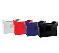 DONAU - Scatola per archiviazione, in plastica, colore nero, per archiviare documenti, tipo per cartelle sospese, tipo 20, indice, materiale plastica, etichetta, colore: nero, formato A4, 20 fogli