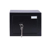 DONAU Tech Cassaforte per mobili, 4,6 l/23 x 17 x 17 cm, cassaforte manuale per mobili, cassaforte per banconote, cassaforte da parete, con 2 chiavi e nero