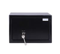 DONAU TECH Cassaforte per mobili, 8,5 l/31 x 20 x 20 cm, cassaforte manuale, cassaforte per banconote, cassaforte da parete, con 2 chiavi e nero